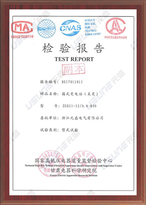 Inspection report of box-type substation (American Transformer)