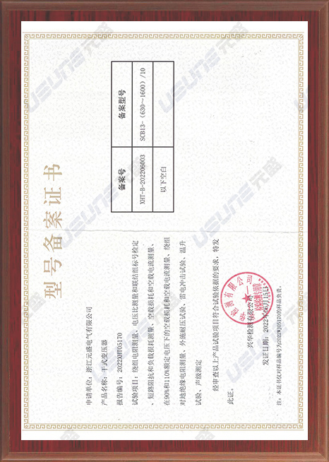 Type record Certificate